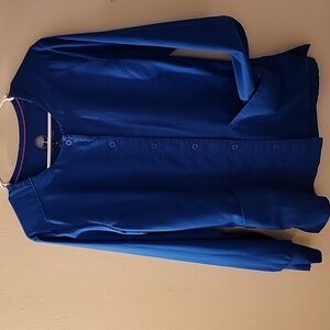 Snap front round neck scrub lab jacket szM